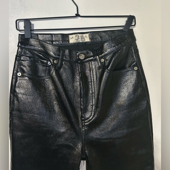 We the Free Phoenix Coated Skinny Jeans in Liquid Black SZ 25 - Picture 8 of 11